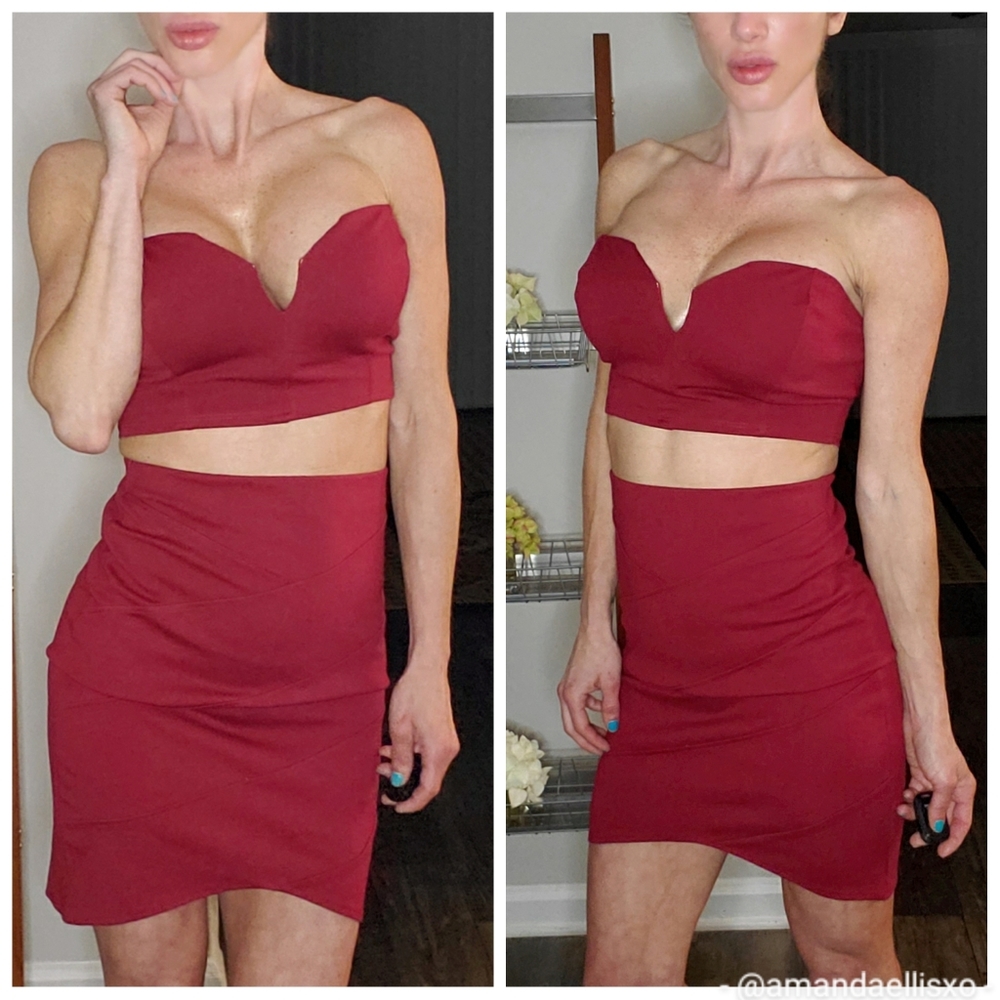 Mezzanine 2 piece Zip Back Crop and Bodycon Skirt